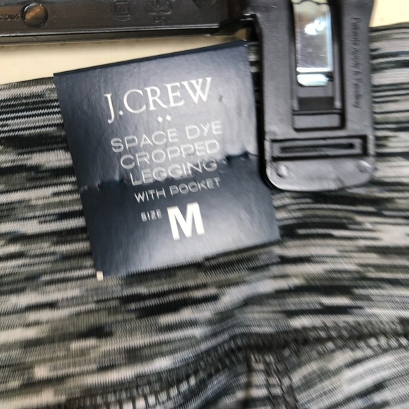 New J. Crew Space-dyed High Rise Cropped Leggings with Pockets in Black Shadow - Picture 6 of 14
